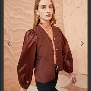 NWT Ulla Johnson Maddox Jacket quilted burgundy size S